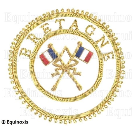 Badge / Macaron GLNF – Grande tenue provinciale – Passé Grand Porte-Etendard – Bretagne – Brodé main